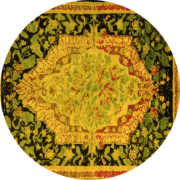 Round Medallion Yellow French Rug, abs5421yw