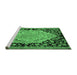 Sideview of Machine Washable Medallion Emerald Green French Area Rugs, wshabs5421emgrn