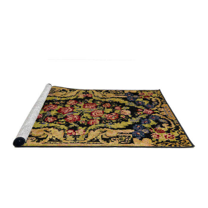 Sideview of Machine Washable Abstract Caramel Brown Rug, wshabs5422