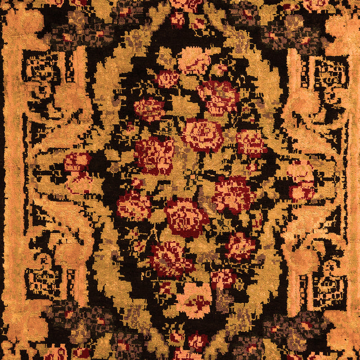 Machine Washable Medallion Orange French Area Rugs, wshabs5422org