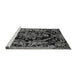 Sideview of Machine Washable Medallion Gray French Rug, wshabs5422gry