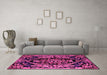 Machine Washable Medallion Pink French Rug in a Living Room, wshabs5422pnk