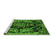 Sideview of Machine Washable Medallion Green French Area Rugs, wshabs5422grn