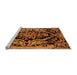 Sideview of Machine Washable Medallion Orange French Area Rugs, wshabs5422org