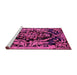 Sideview of Machine Washable Medallion Pink French Rug, wshabs5422pnk