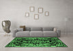 Machine Washable Medallion Emerald Green French Area Rugs in a Living Room,, wshabs5422emgrn