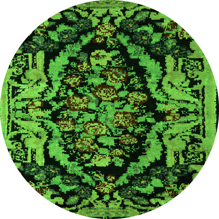 Round Medallion Green French Rug, abs5422grn