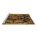 Sideview of Machine Washable Medallion Brown French Rug, wshabs5422brn