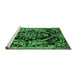 Sideview of Machine Washable Medallion Emerald Green French Area Rugs, wshabs5422emgrn