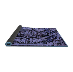 Sideview of Medallion Blue French Rug, abs5422blu