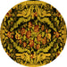 Round Medallion Yellow French Rug, abs5422yw