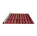 Sideview of Machine Washable Abstract Red Rug, wshabs5423