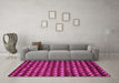 Machine Washable Abstract Pink Modern Rug in a Living Room, wshabs5423pnk