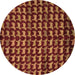 Round Abstract Brown Modern Rug, abs5423brn