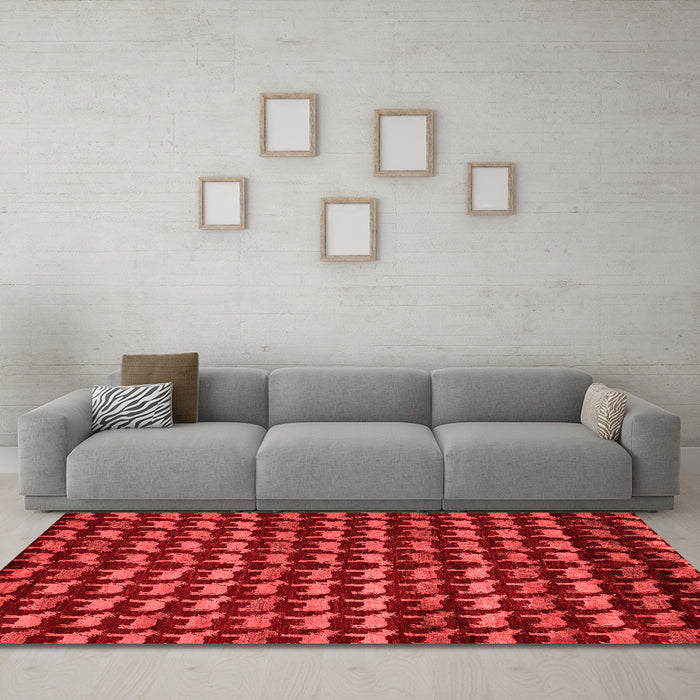 Modern Red Washable Rugs