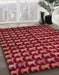 Machine Washable Abstract Red Rug in a Family Room, wshabs5423