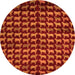 Round Abstract Orange Modern Rug, abs5423org