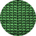 Round Abstract Emerald Green Modern Rug, abs5423emgrn