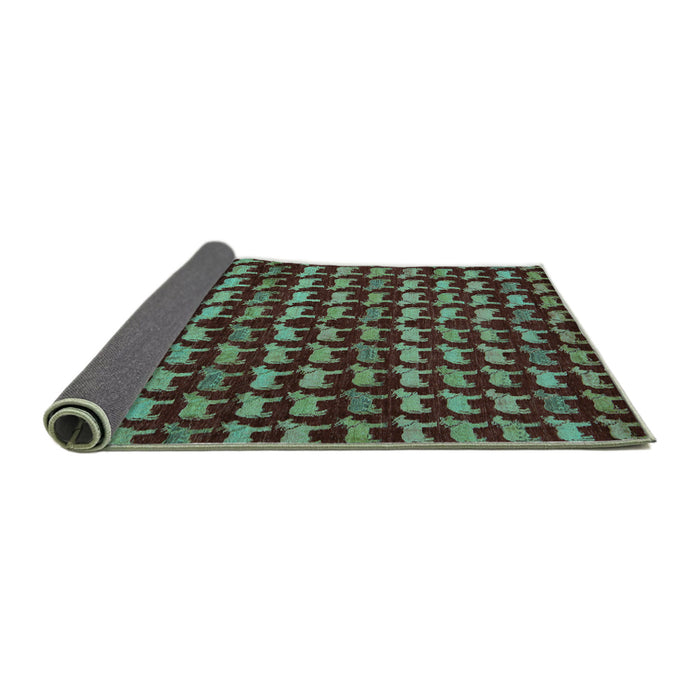 Sideview of Abstract Turquoise Modern Rug, abs5423turq