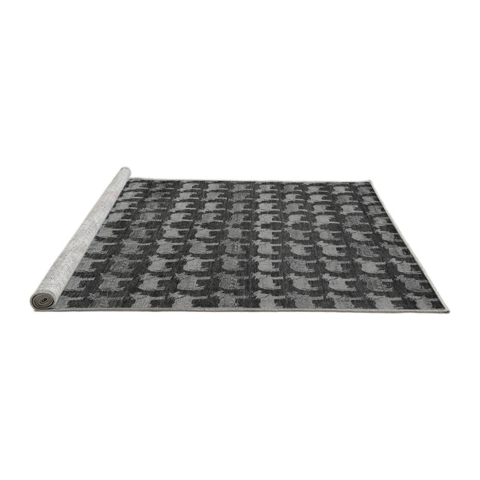 Sideview of Machine Washable Abstract Gray Modern Rug, wshabs5423gry