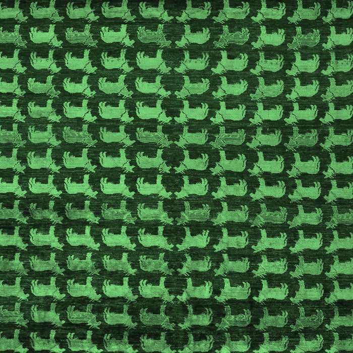 Square Machine Washable Abstract Emerald Green Modern Area Rugs, wshabs5423emgrn