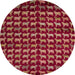 Round Machine Washable Abstract Red Rug, wshabs5423