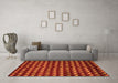 Machine Washable Abstract Orange Modern Area Rugs in a Living Room, wshabs5423org