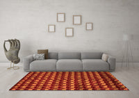 Machine Washable Abstract Orange Modern Rug, wshabs5423org