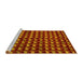 Sideview of Machine Washable Abstract Yellow Modern Rug, wshabs5423yw