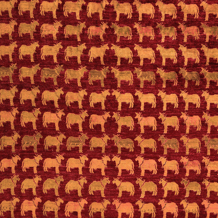 Machine Washable Abstract Orange Modern Area Rugs, wshabs5423org