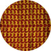 Round Abstract Yellow Modern Rug, abs5423yw