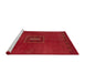 Sideview of Machine Washable Abstract Red Rug, wshabs5424