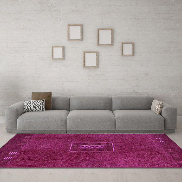 Machine Washable Abstract Purple Modern Area Rugs in a Living Room, wshabs5424pur