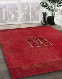 Abstract Red Modern Rug, abs5424