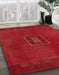 Machine Washable Abstract Red Rug in a Family Room, wshabs5424