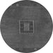 Round Abstract Gray Modern Rug, abs5424gry