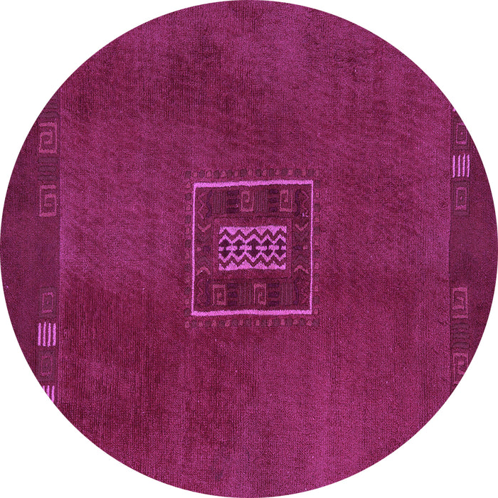 Round Machine Washable Abstract Purple Modern Area Rugs, wshabs5424pur