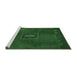 Sideview of Machine Washable Abstract Emerald Green Modern Area Rugs, wshabs5424emgrn