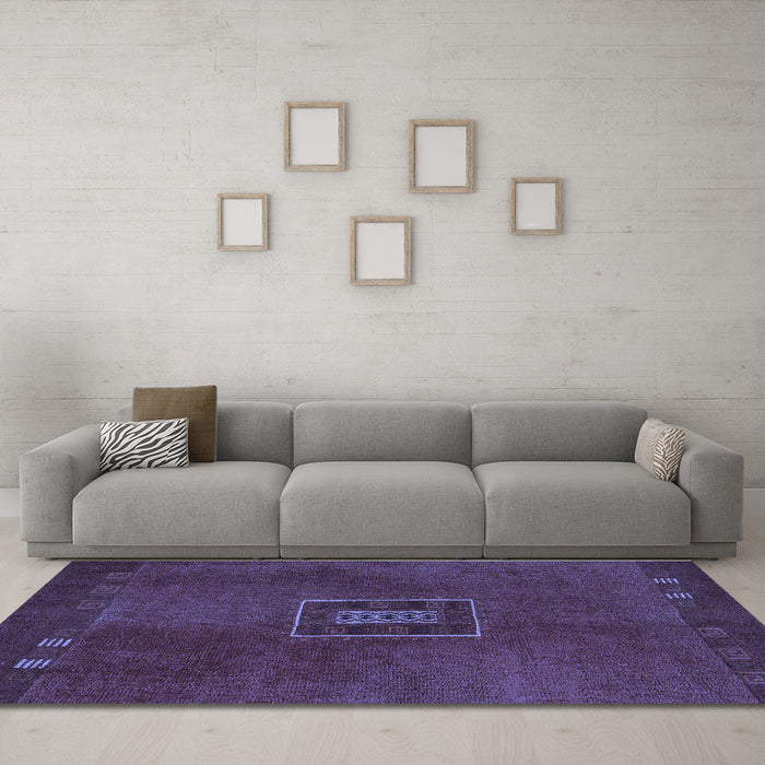 Machine Washable Abstract Blue Modern Rug in a Living Room, wshabs5424blu