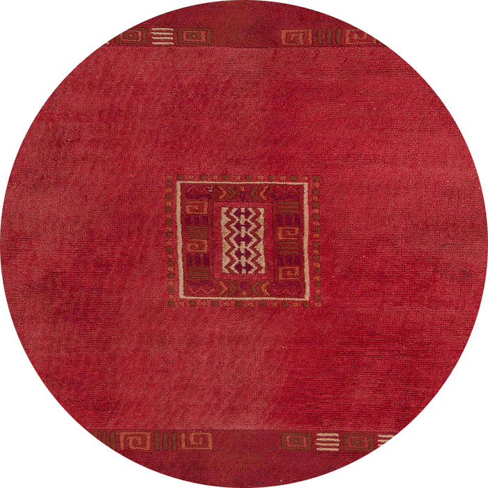 Round Abstract Red Modern Rug, abs5424