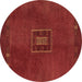 Round Abstract Brown Modern Rug, abs5424brn