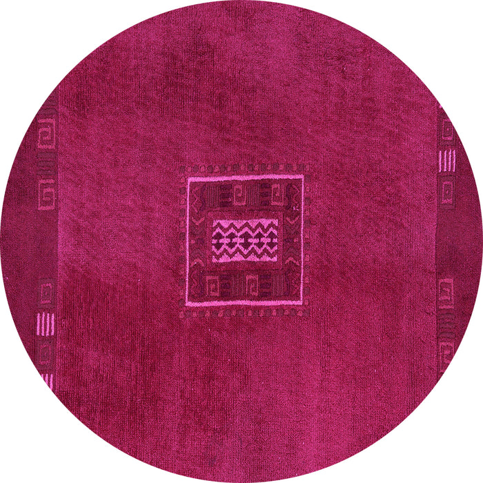 Round Machine Washable Abstract Pink Modern Rug, wshabs5424pnk