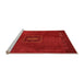 Sideview of Machine Washable Abstract Orange Modern Area Rugs, wshabs5424org