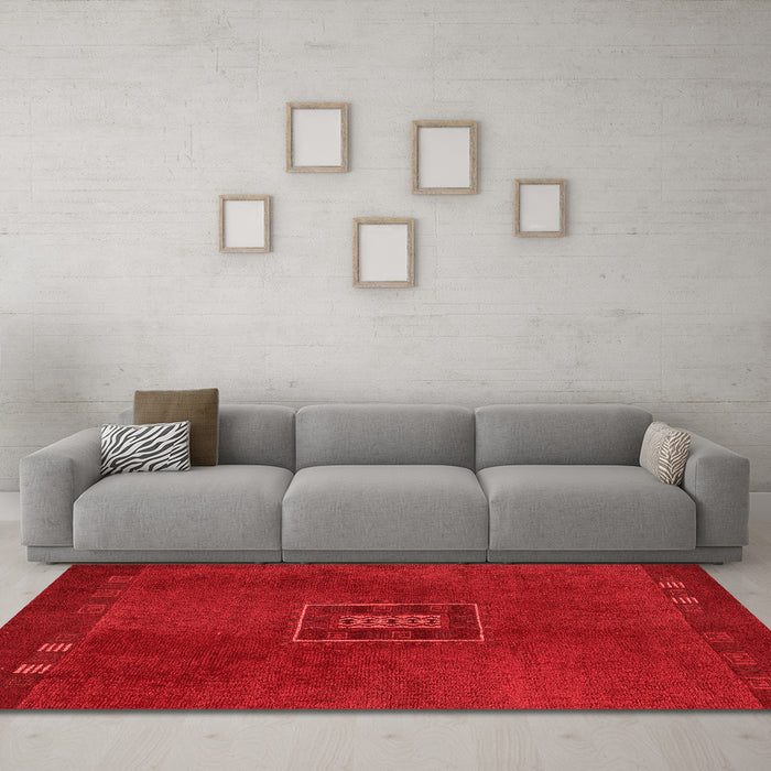 Modern Red Washable Rugs