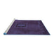 Sideview of Machine Washable Abstract Blue Modern Rug, wshabs5424blu