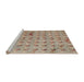 Sideview of Machine Washable Abstract Dark Gold Brown Rug, wshabs5425