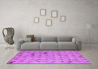 Machine Washable Abstract Purple Modern Rug, wshabs5425pur