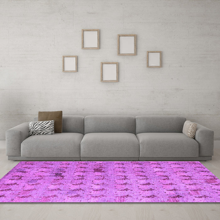 Machine Washable Abstract Purple Modern Area Rugs in a Living Room, wshabs5425pur