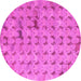 Round Abstract Pink Modern Rug, abs5425pnk