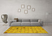 Machine Washable Abstract Yellow Modern Rug in a Living Room, wshabs5425yw